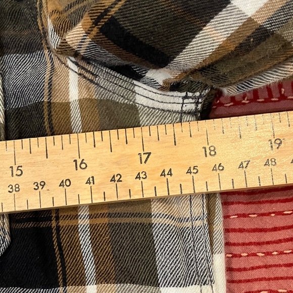 Diesel Brown White black Plaid cotton flannel long sleeve button up Shirt - Picture 7 of 16